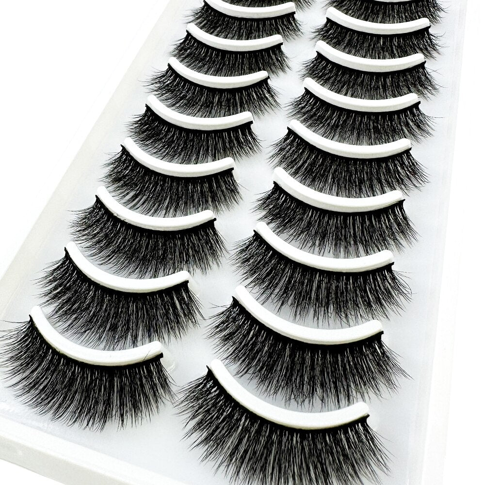 10 Pairs Natural False Eyelashes Fake Lashes Long Makeup 3d Mink Lashes Extension Eyelash Mink Eyelashes