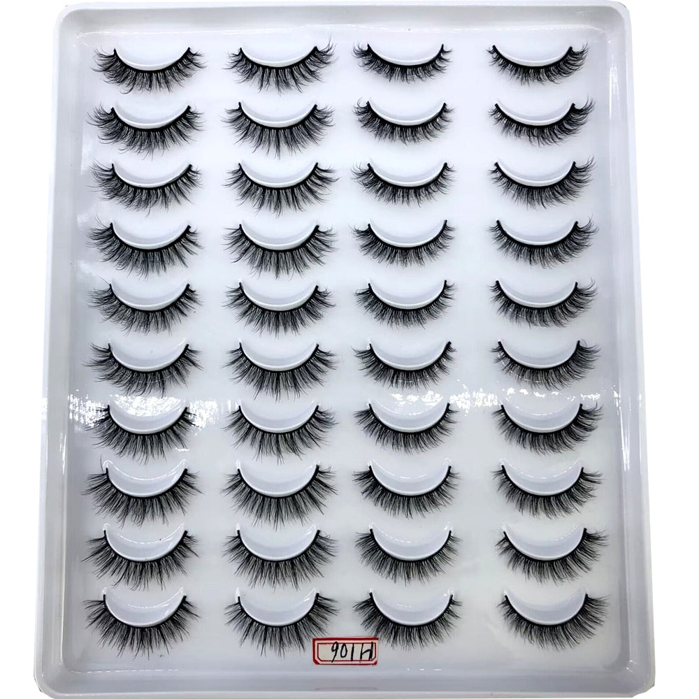 20 pairs natural Thick false eyelashes long 6d mink eyelashes eyelash extension