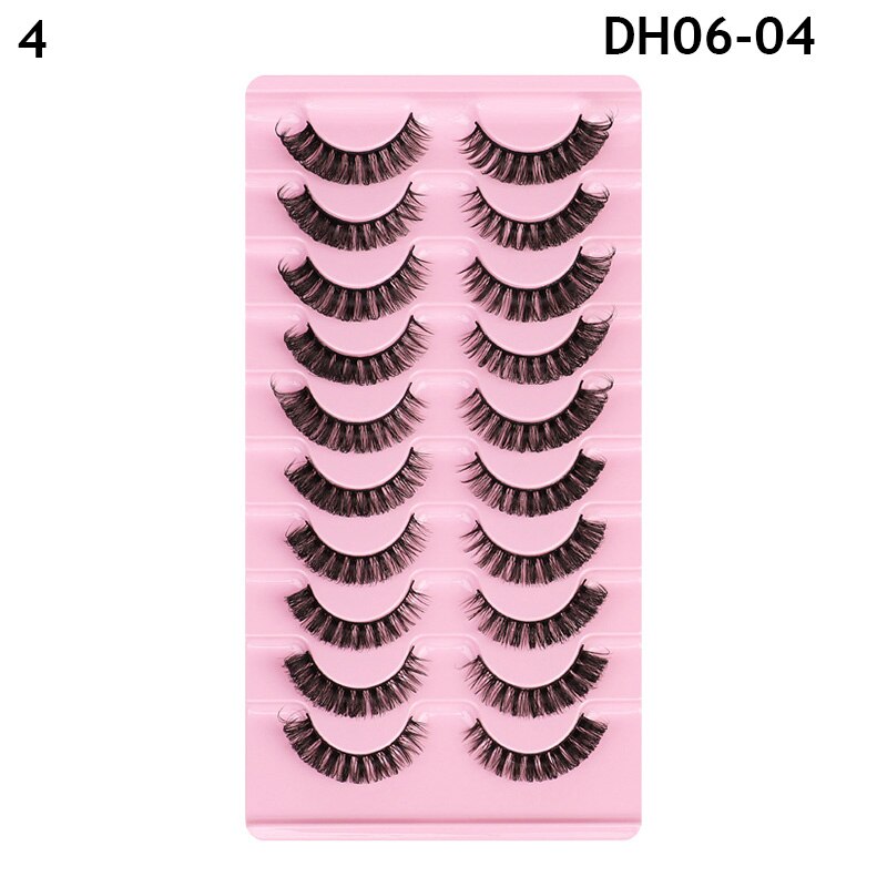 10 Pairs Faux Mink Lashes Natural False Eyelashes Fluffy Soft Wispy Dramatic Volume Lash Extension Wispy Long 3D