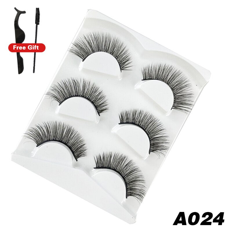 3Pairs 3D Mink False Lashes Faux Cils Natural Fluffy Dramatic Volume Eyelashes Crisscross Soft Eyelash Extension