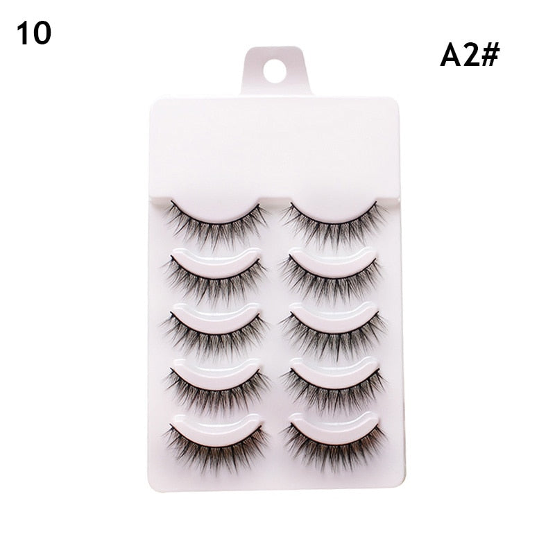 5 Pairs 3d Faux Mink Manga Lashes Little Devil Fairy 3D False Eyelashes Natural Lash Extension