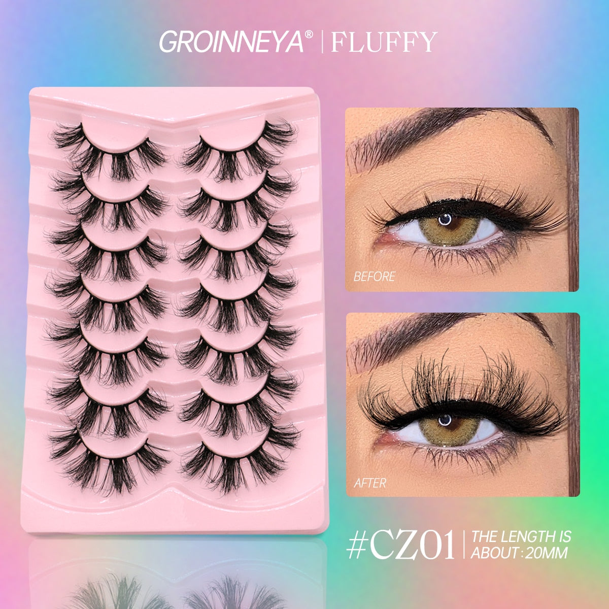 5/7 Pairs Fluffy Mink Lashes Faux Mink Eyelashes Long Lasting EyelashesDramatic Volume lashes Extension Thick Long