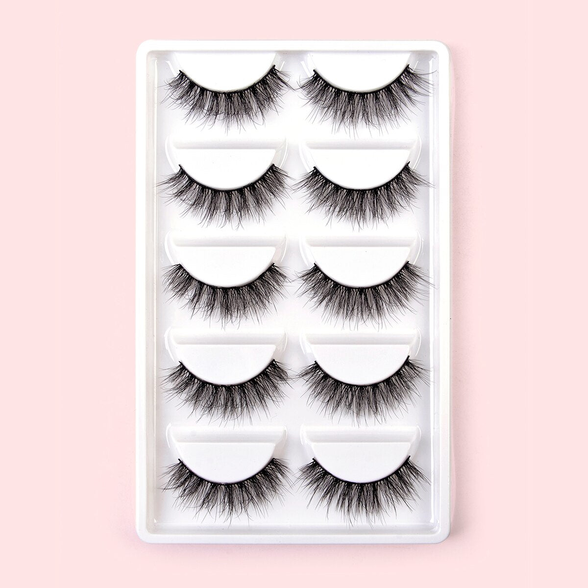 5pairs Half Eye Lash 3D Mink Lashes Faux Wispy Natural Crisscross False Eyelashes Halves Fake Eyelash Extension