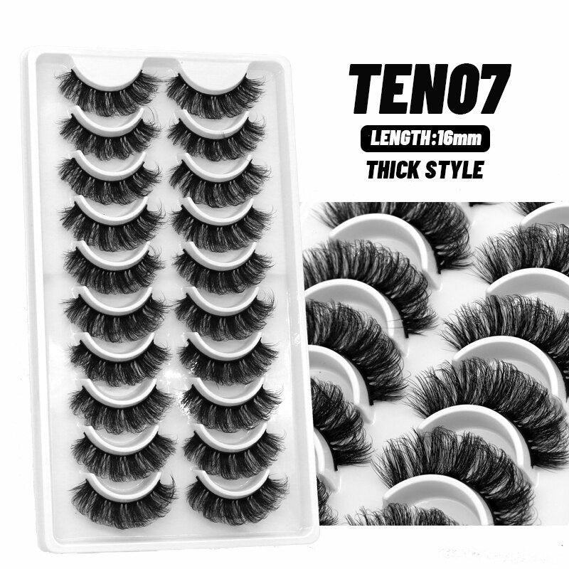 Eyelashes 5/7/10 pairs False Eyelashes Mink Lashes Faux Mink Fluffy Lash Soft Full Thick Wispy Eye Mink Lashes