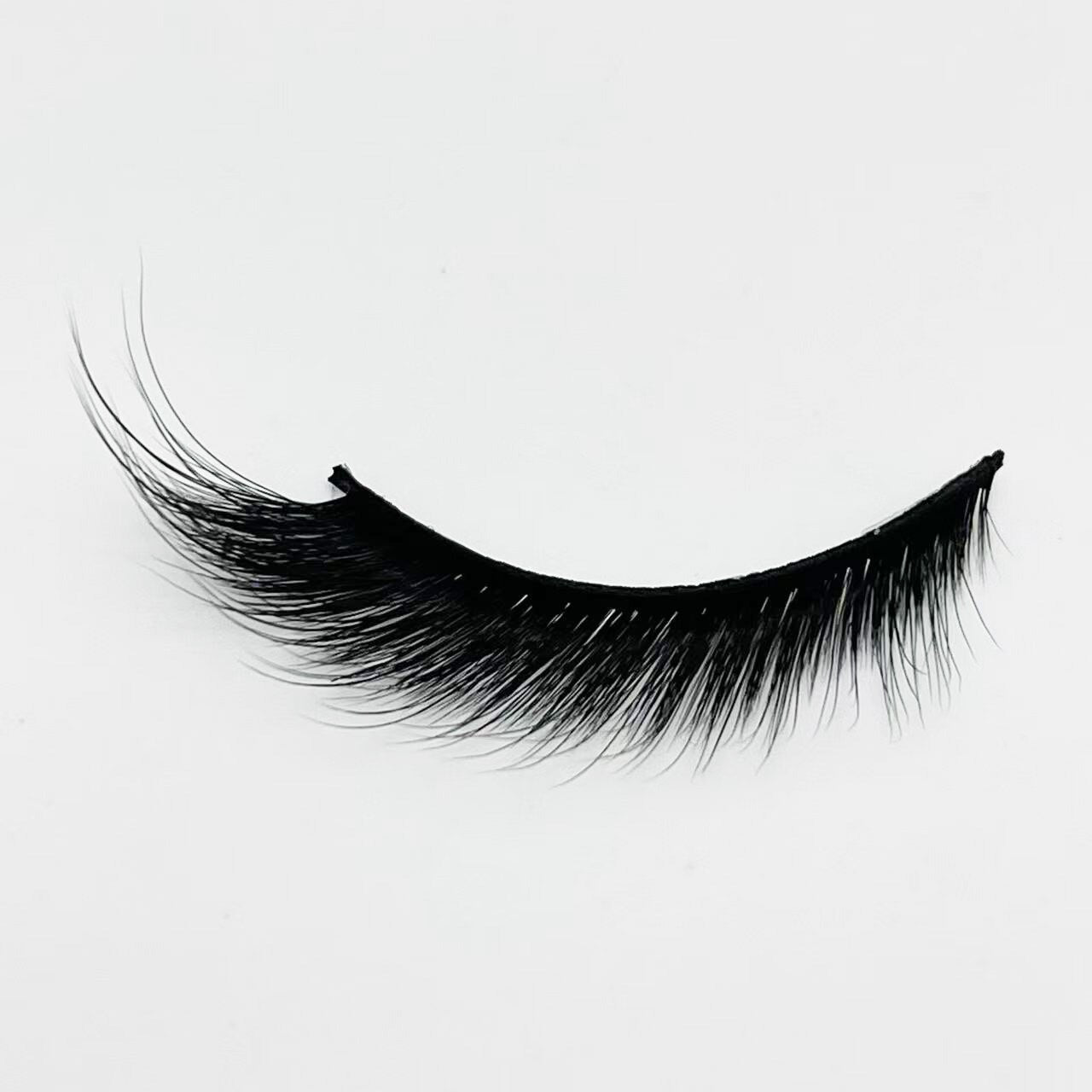 Cat-Eye 3D Mink Eyelashes Curled Winged Natural Realistic Messy End Eye Elongated Thick False Eyelashes Soft