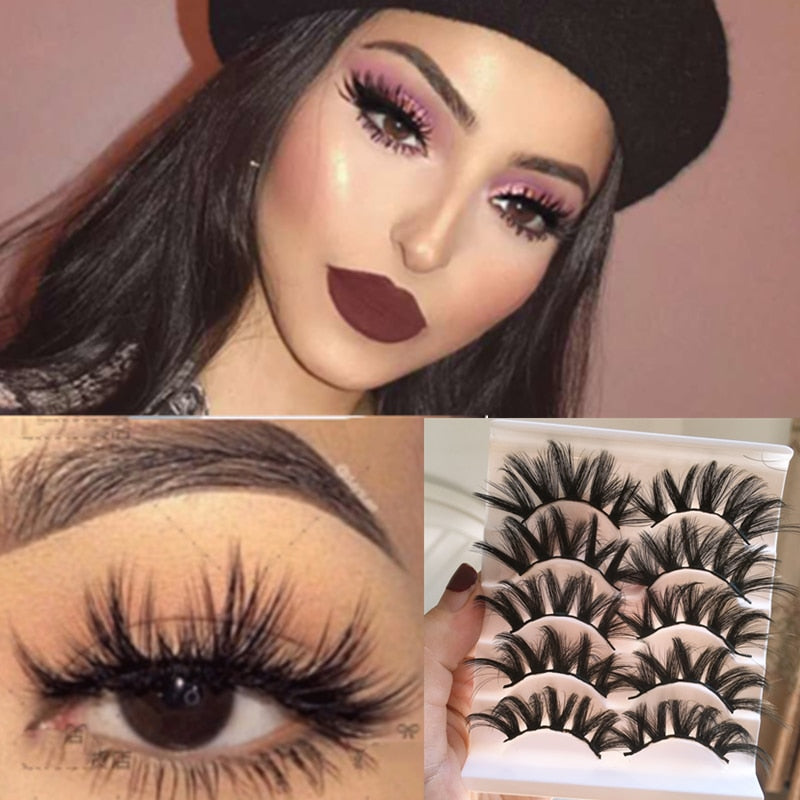 3D Mink Lash Natural False Eyelashes Faux Mink lashes 5Pair False Eyelash Reusable Thick Long Cilia