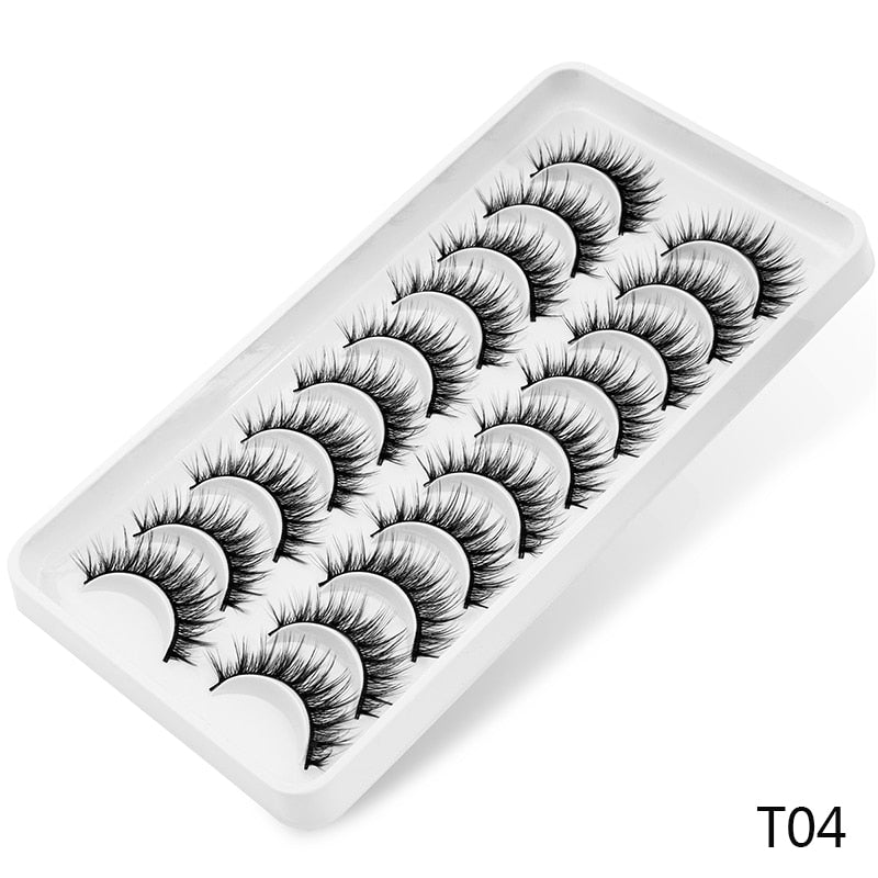 3/8/10pairs 6D Faux Mink Lashes Natural False Eyelashes Fluffy Fake Lashes Makeup Eyelash Extension