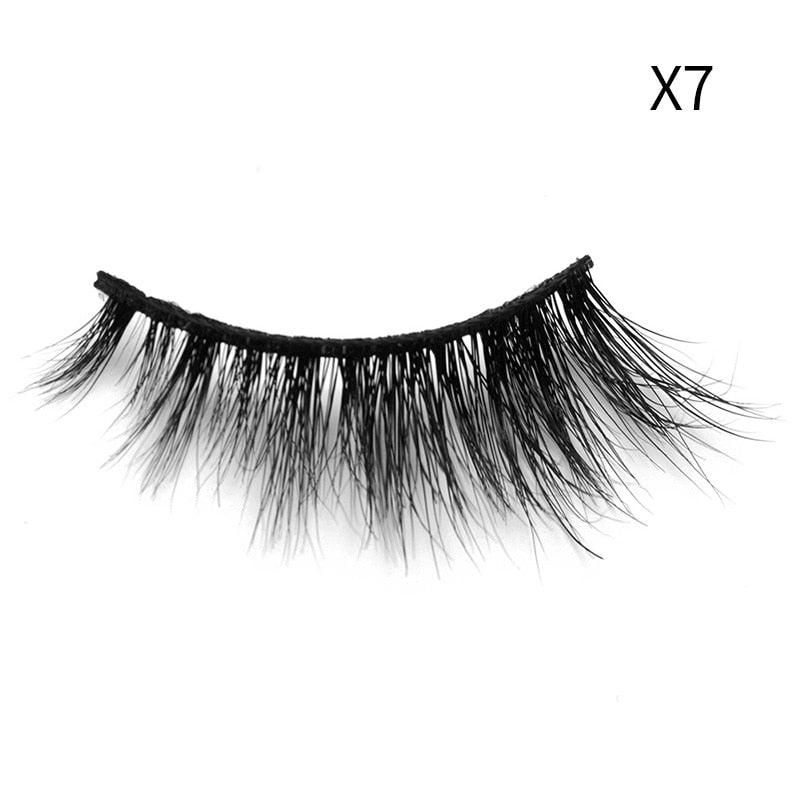 Soft Mink Eyelashes 3D Curl Winged End Eye Elongated Fake Lashes Thick Handmade Natural False Eyelash Messy Cross Lash
