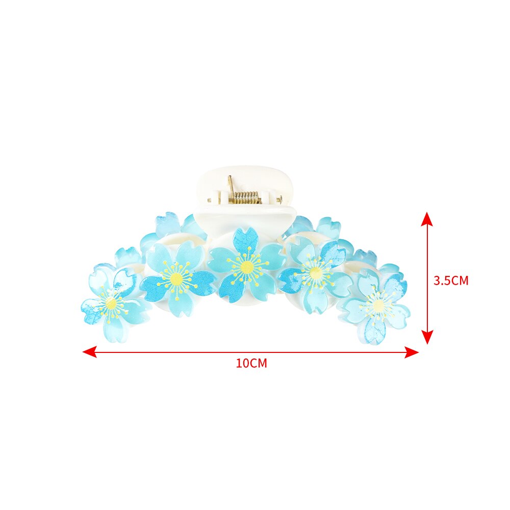 Korean Flowers Big Hair Claws Elegant Resin Acrylic Hair Clips Hairpins Barrette Headwear Hair Accessories