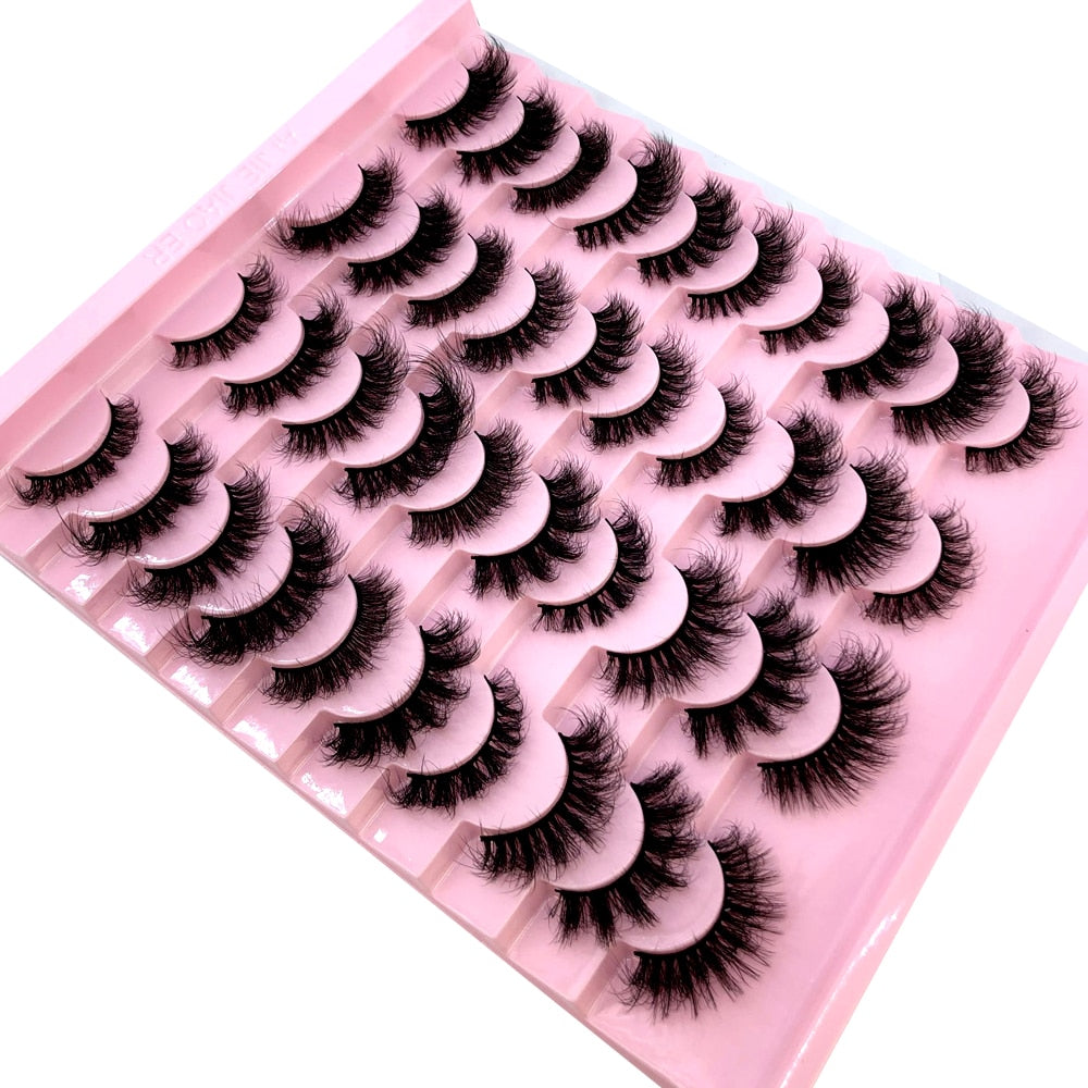 20 pairs natural Thick false eyelashes long 6d mink eyelashes eyelash extension