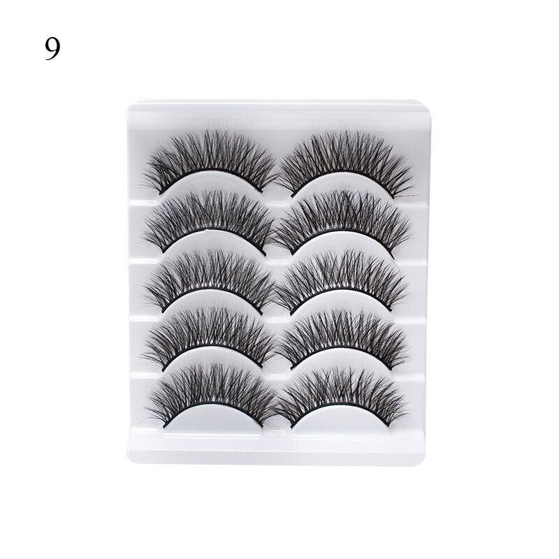 5 Pairs 3d Faux Mink Manga Lashes Little Devil Fairy 3D False Eyelashes Natural Lash Extension