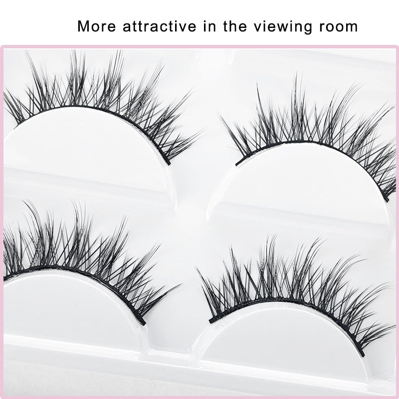 10Pairs 3D Faux Mink Lashes Natural Long Short Full Strip Lashes Soft Plump Eyelashes Extension