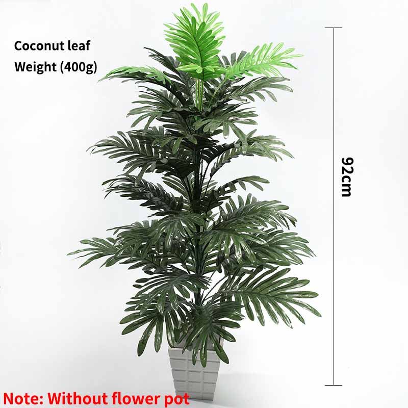 Green Artificial Palm Leaf Plastic Plants Tropical Tree Branch Fake Plants Jungle Home Garden Decor Wedding Decoration