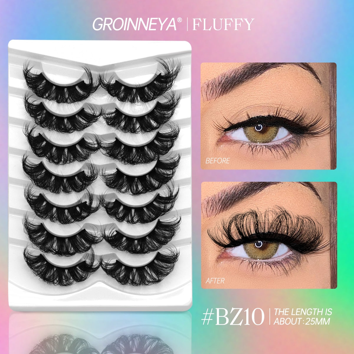 5/7 Pairs Fluffy Mink Lashes Faux Mink Eyelashes Long Lasting EyelashesDramatic Volume lashes Extension Thick Long