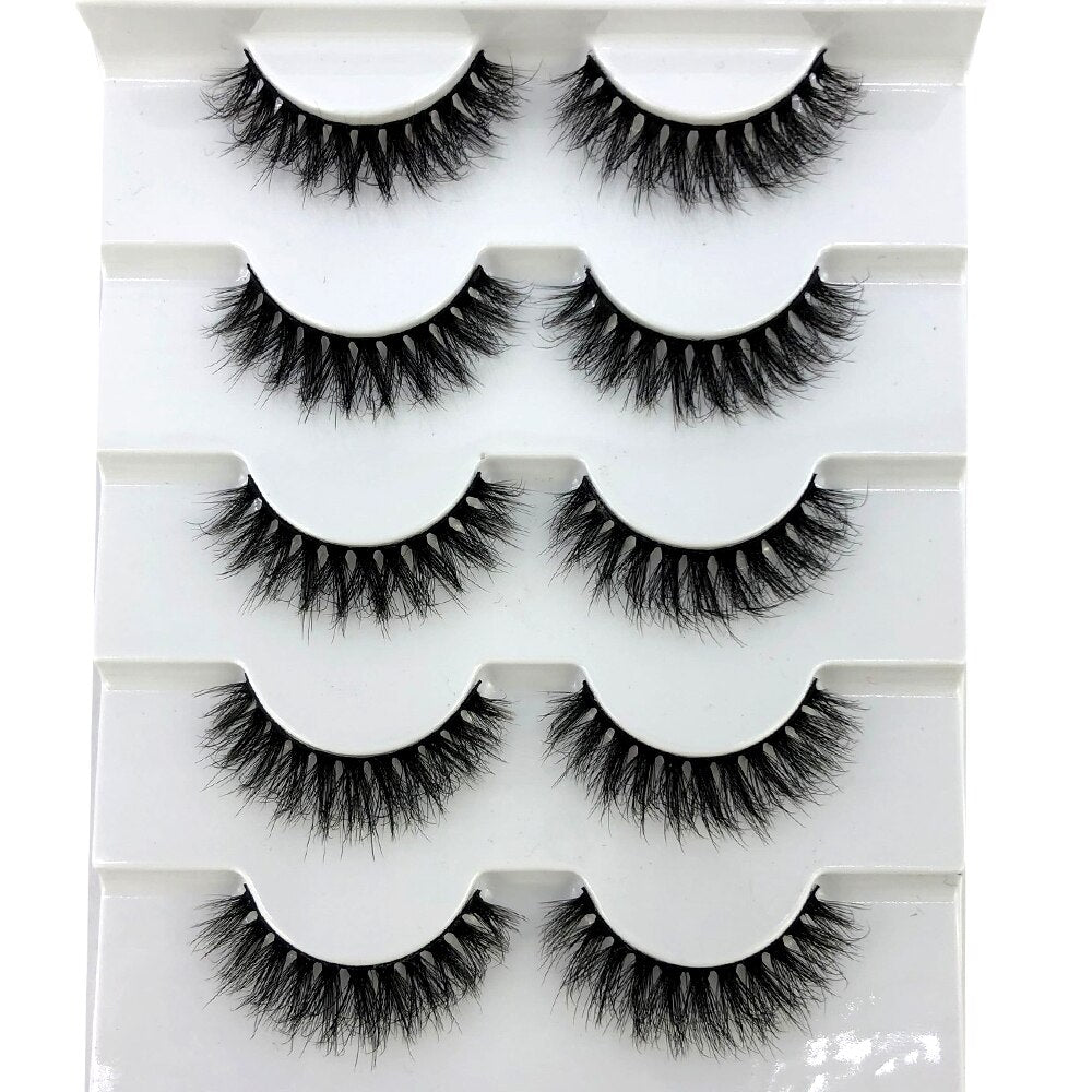5 Pairs Lashes Mink Lashes Faux Eyelashes Mink False Eyelashes Dramatic Volume Lashes Eyelash Extension