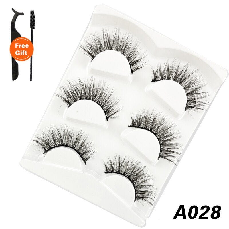 3Pairs 3D Mink False Lashes Faux Cils Natural Fluffy Dramatic Volume Eyelashes Crisscross Soft Eyelash Extension
