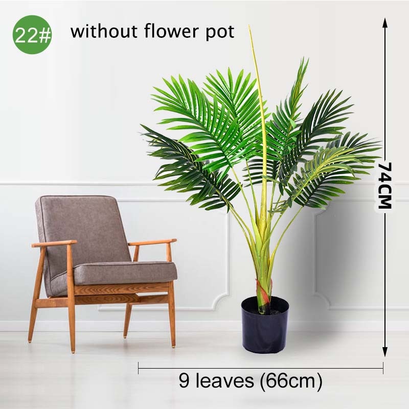 Green Artificial Palm Leaf Plastic Plants Tropical Tree Branch Fake Plants Jungle Home Garden Decor Wedding Decoration