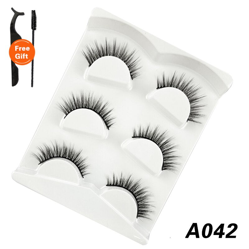 3Pairs 3D Mink False Lashes Faux Cils Natural Fluffy Dramatic Volume Eyelashes Crisscross Soft Eyelash Extension