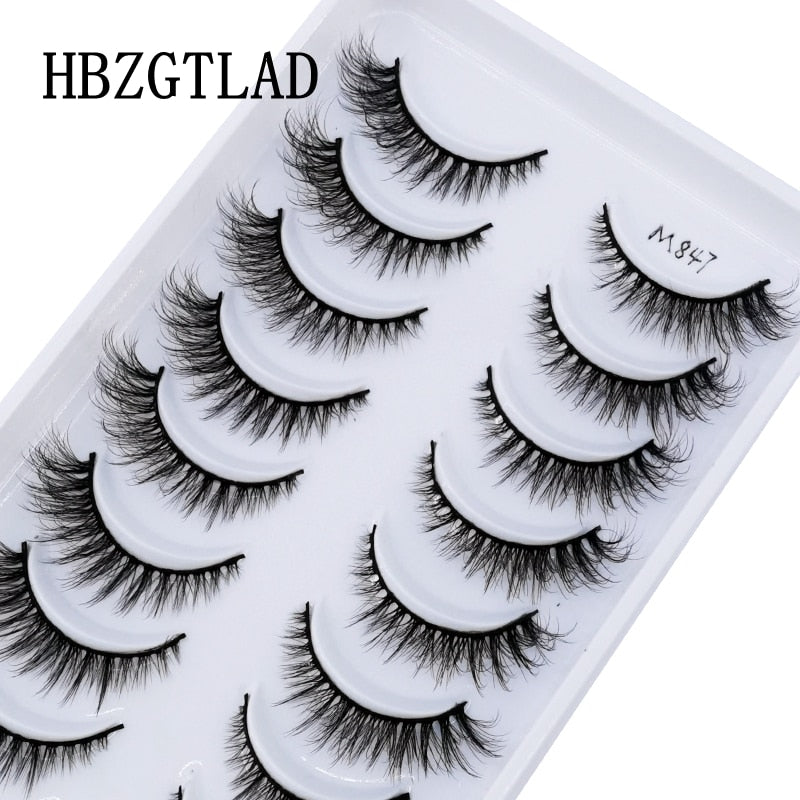 10 pairs Eyelashes 3D Natural False Lashes Fluffy Soft Cross Fake Lashes Wispy Natural