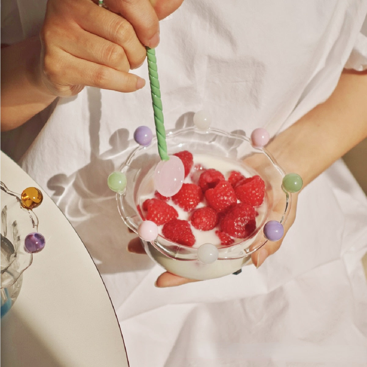 Crown Salad Bowl Cute Fruit Glass Bowl Snack Candy Cake Bowl Ice Cream Cup Home Decor