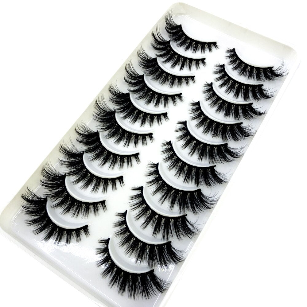 10 Pairs Natural False Eyelashes Fake Lashes Long 3d Mink Lashes Extension Eyelash Mink Eyelashes