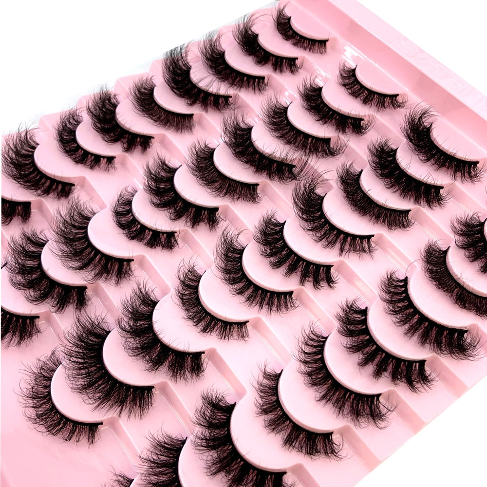 20 pairs natural Thick false eyelashes long 6d mink eyelashes eyelash extension
