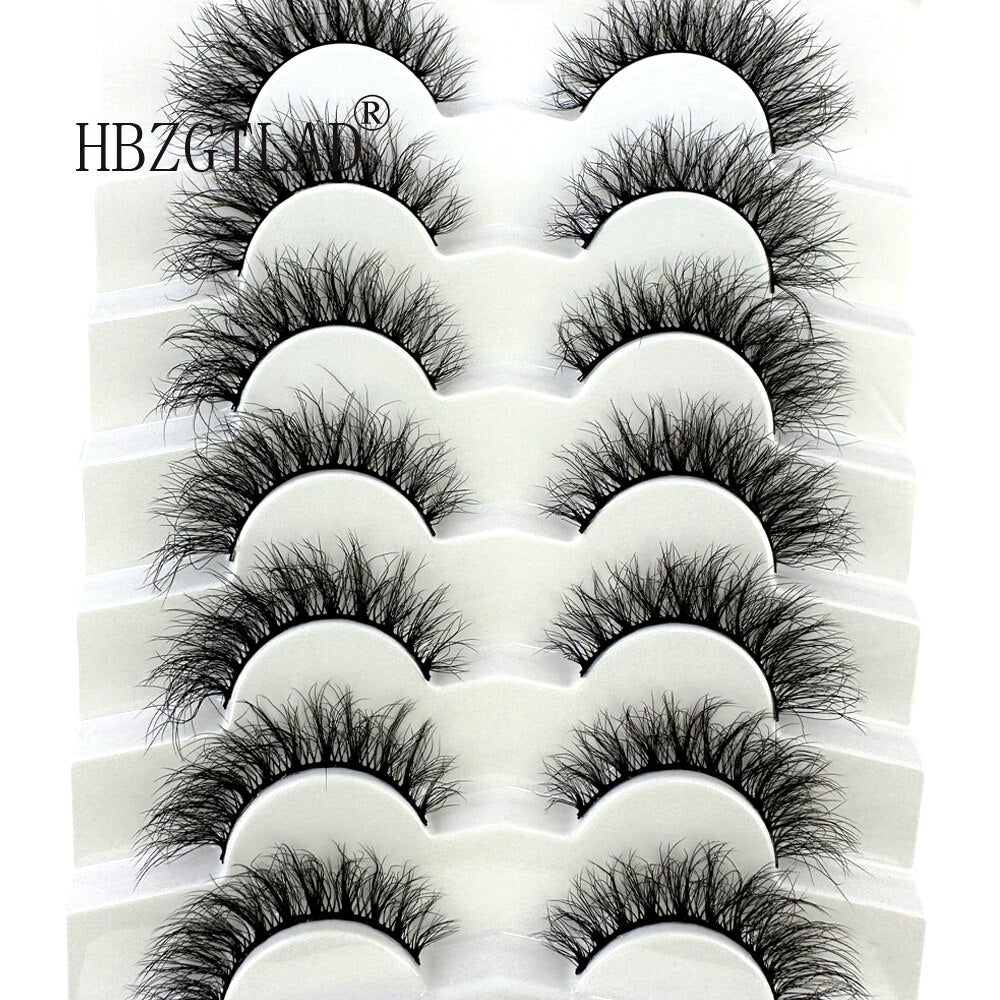 7Pairs False Eyelashes 6D Super Fluffy Wispy Faux Mink Eyelashes Cat/Fox Eye Effect Dramatic Lashes Eyelash Extension