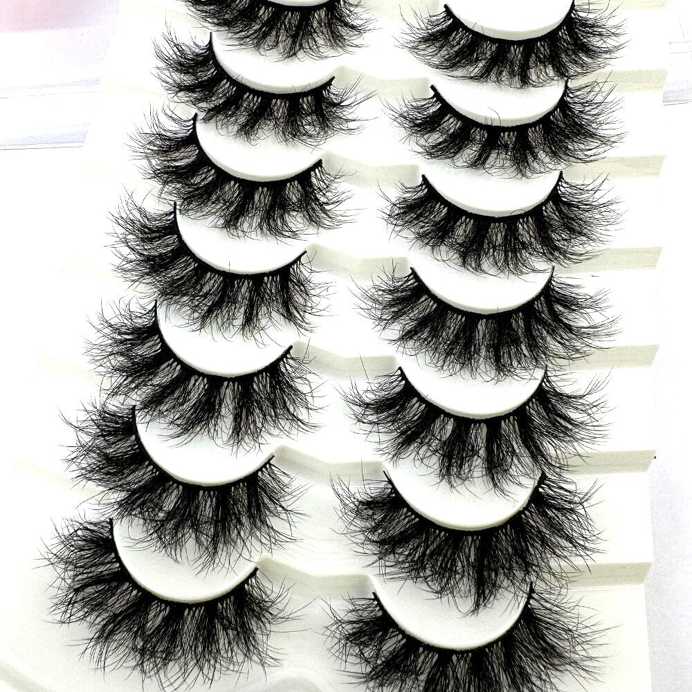 7Pairs False Eyelashes 6D Super Fluffy Wispy Faux Mink Eyelashes Cat/Fox Eye Effect Dramatic Lashes Eyelash Extension