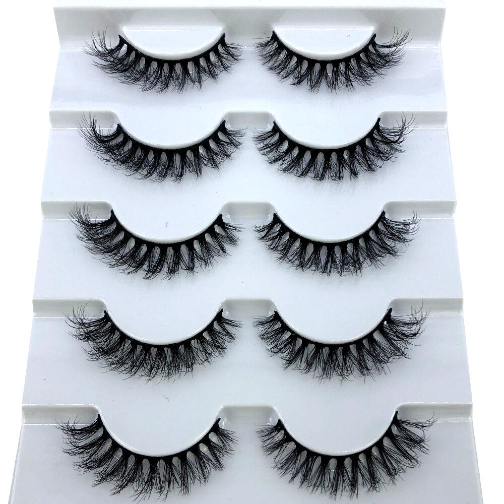 5 Pairs Lashes Mink Lashes Faux Eyelashes Mink False Eyelashes Dramatic Volume Lashes Eyelash Extension