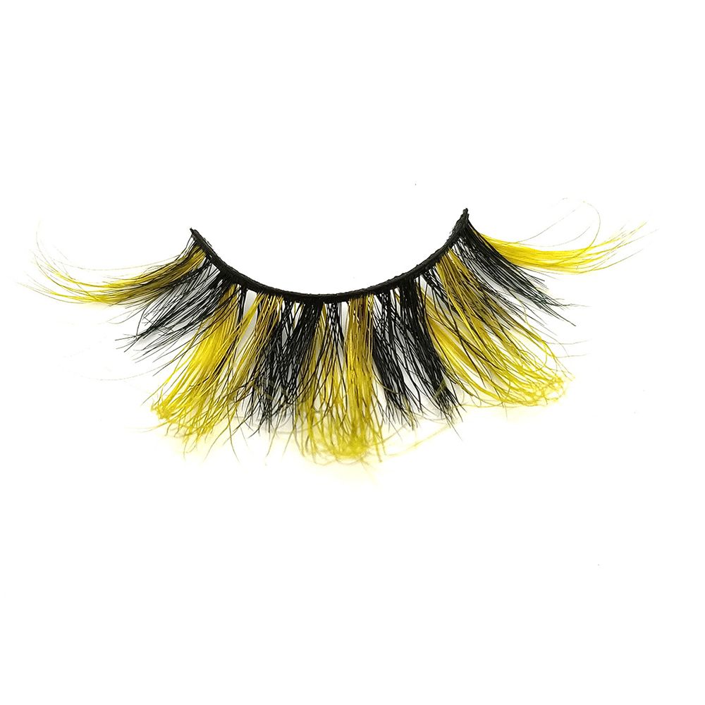 1 Pair Red Blue Purple Pink Mix 3D Mink Colored Eyelashes Ombre Vegan Strip Lashes Natural Dramatic Fluffy Colourful