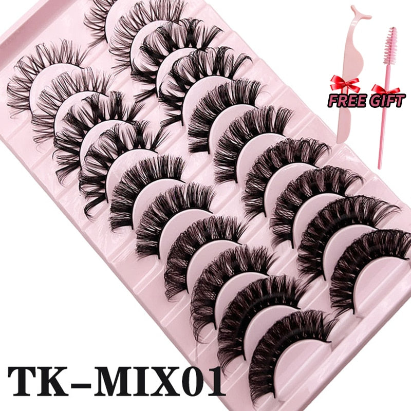 Russian Strip Lashes 25mm 3D Mink Volume Fluffy Natural False Eyelashes Thick Dramatic Mink Eyelashes