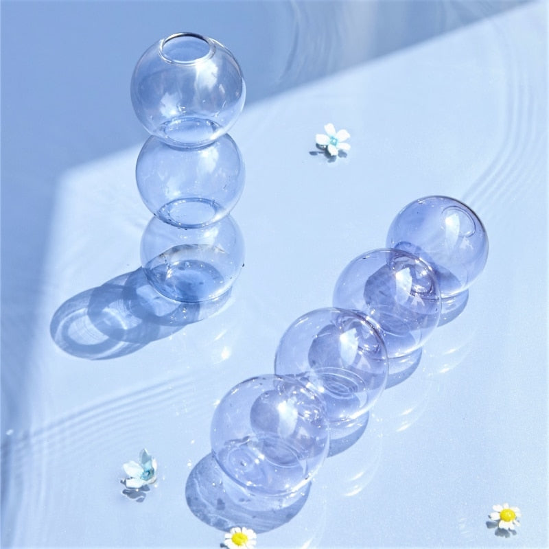 Nordic Creative Glass Bubble Vase Flower Arrangement Spherical Art Flower Ornaments Vases Decoration Home Gift
