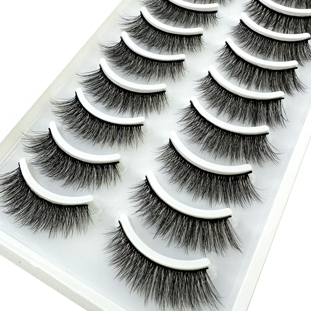 10 Pairs Natural False Eyelashes Fake Lashes Long Makeup 3d Mink Lashes Extension Eyelash Mink Eyelashes