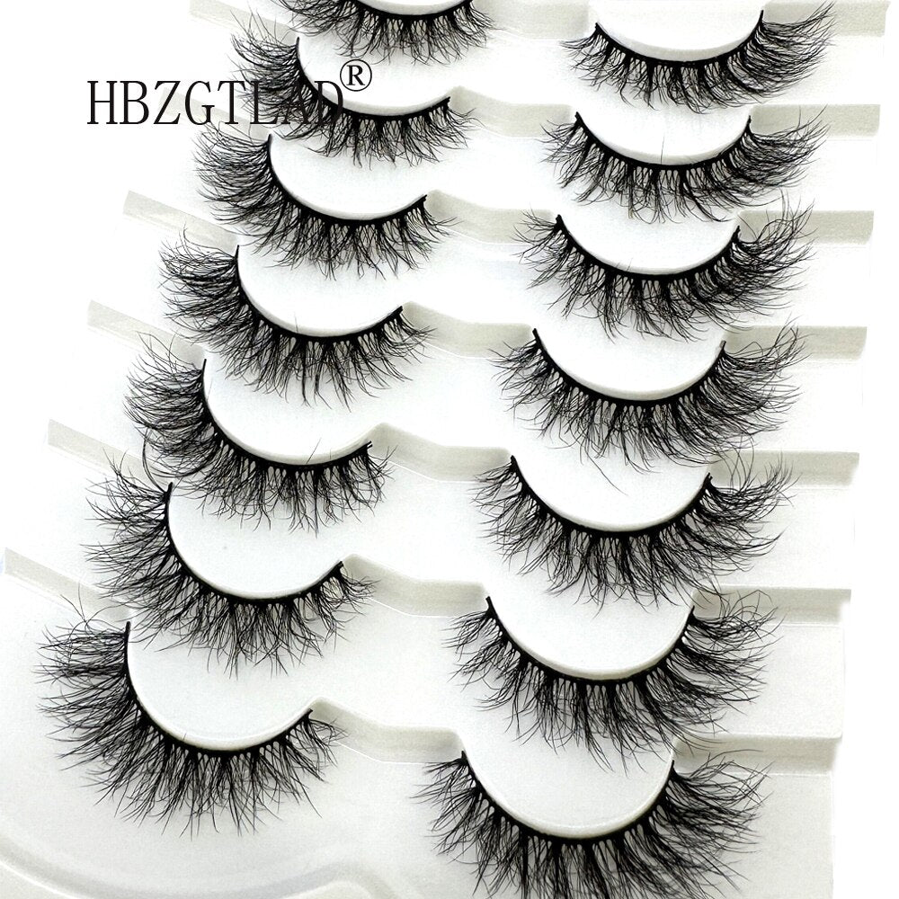 7Pairs False Eyelashes 6D Super Fluffy Wispy Faux Mink Eyelashes Cat/Fox Eye Effect Dramatic Lashes Eyelash Extension