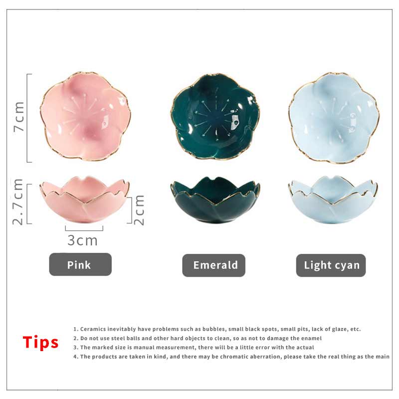 Japanese Sakura Ceramic Dish Cherry Blossom Kawaii Plate Sauce Dish Flower Bowl Sauce Vinegar Dishes