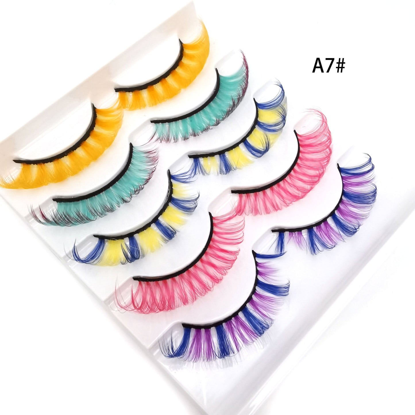 Mix Color Eyelashes Maquiage Soft Natural 3D Mink Rainbow Eyelash Cilios Natural Dramatic Fluffy Colourful
