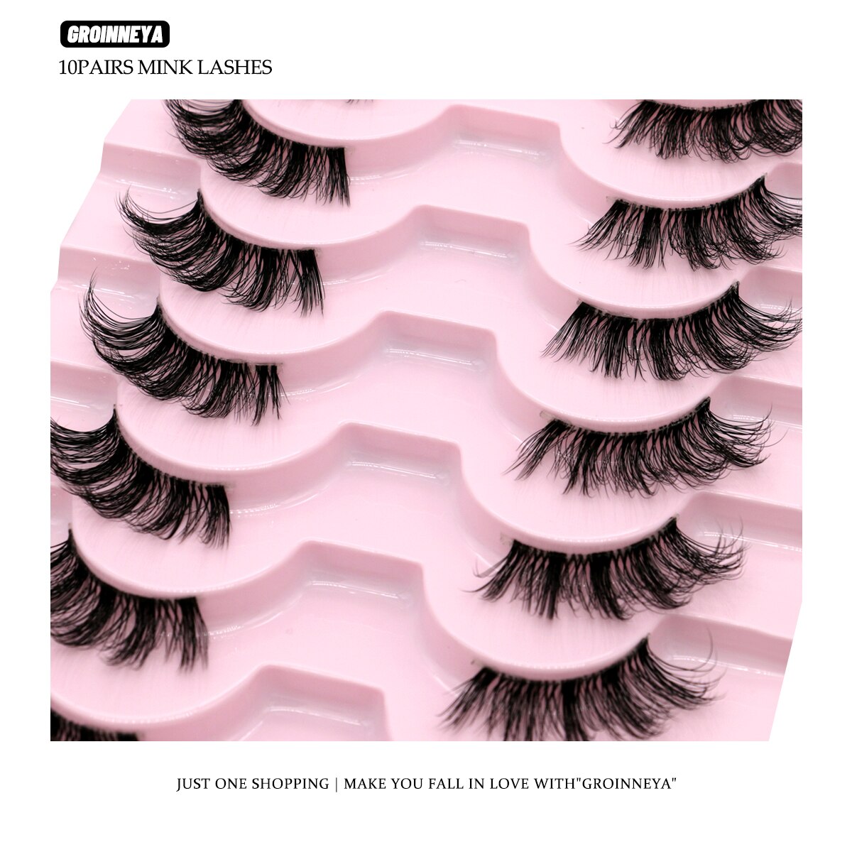 10pairs Clear Band Eye Lashes Mink Eyelashes Crisscross Transparent Band False Eyelashes Natural False Lashes
