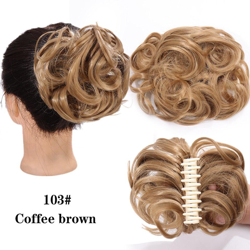 Synthetic Women Hair Buns Curly Chignon Ombre Claw Hair Messy Buns Updo claw Clip In Hairpiece For Women