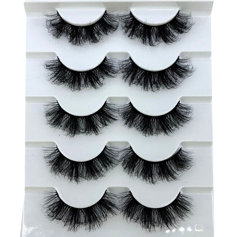 5 Pairs Lashes Mink Lashes Faux Eyelashes Mink False Eyelashes Dramatic Volume Lashes Eyelash Extension