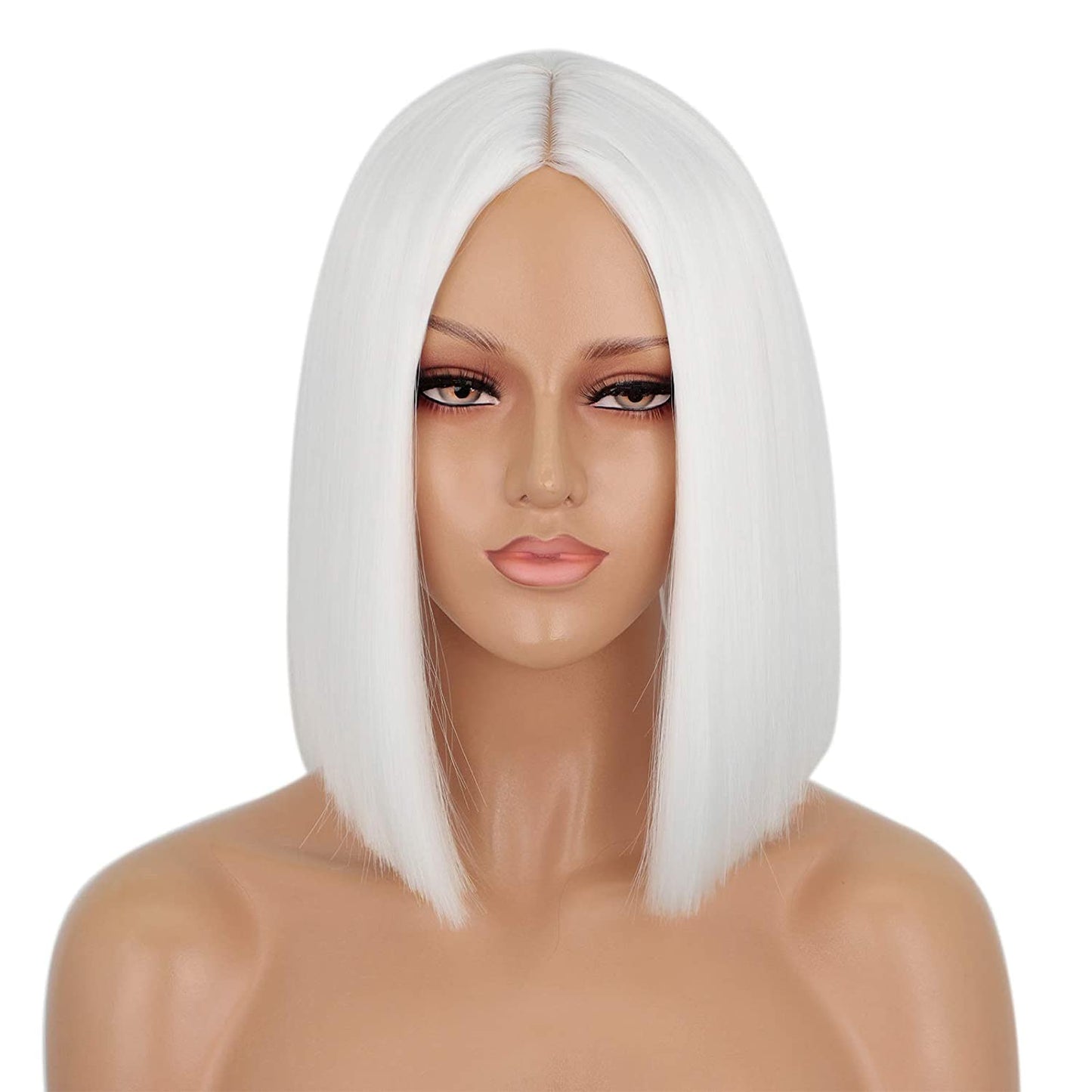 Synthetic Ombre Orange Wig Short Straight Middle Part Bob Wig Natural Yellow/Red Wigs Heat Resistant Fiber