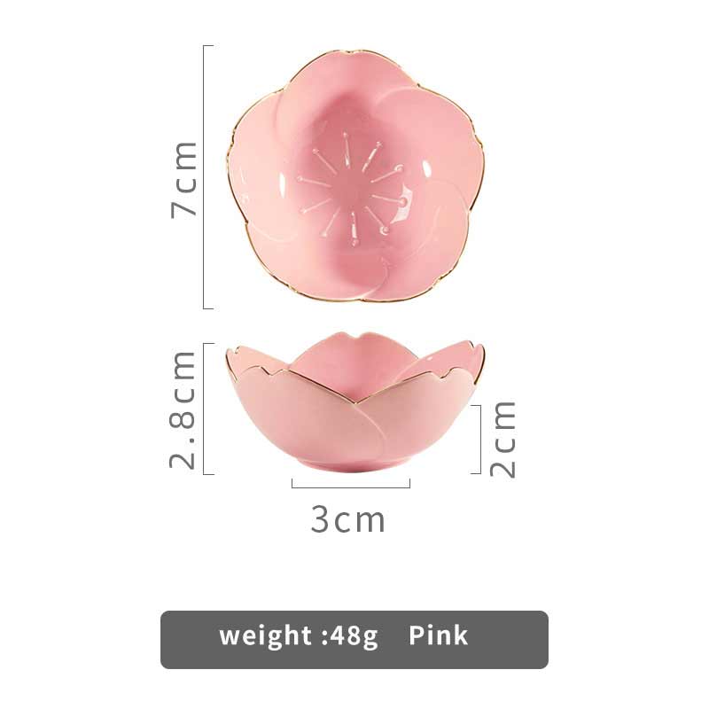 Japanese Sakura Ceramic Dish Cherry Blossom Kawaii Plate Sauce Dish Flower Bowl Sauce Vinegar Dishes