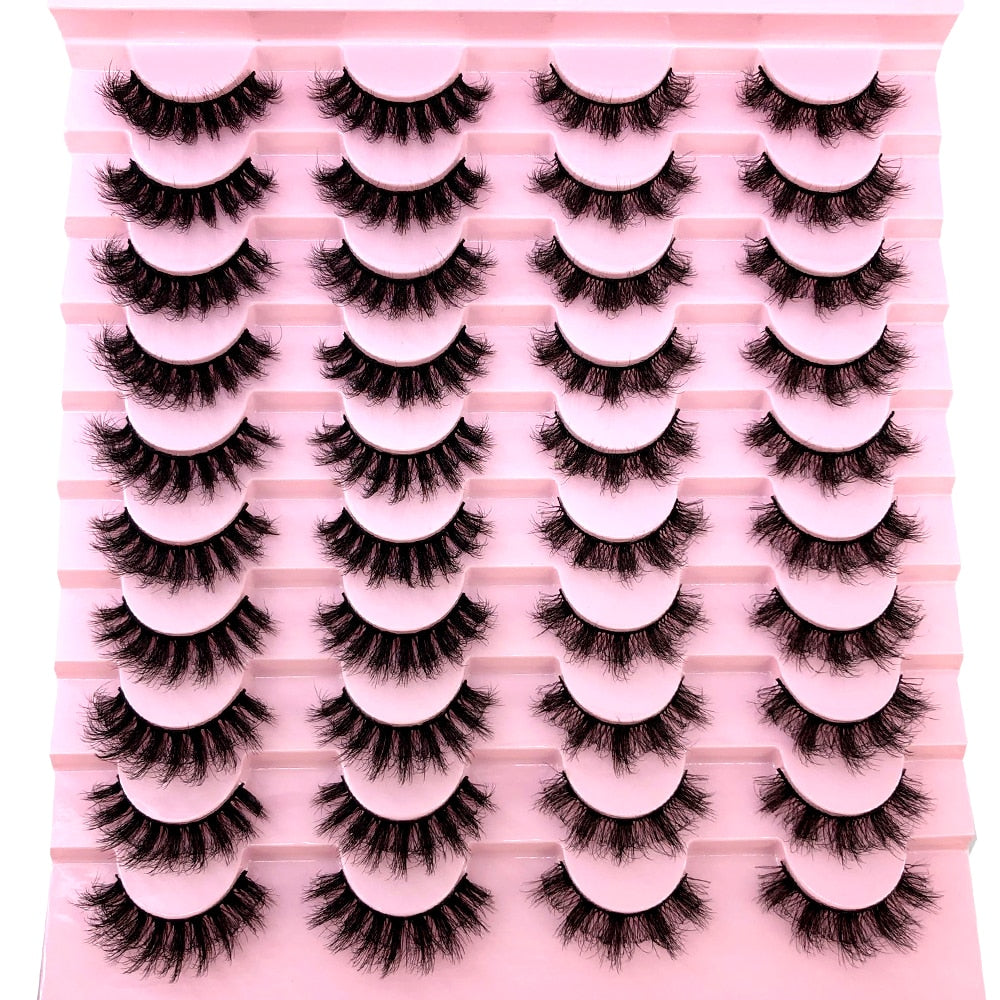 20 pairs natural Thick false eyelashes long 6d mink eyelashes eyelash extension