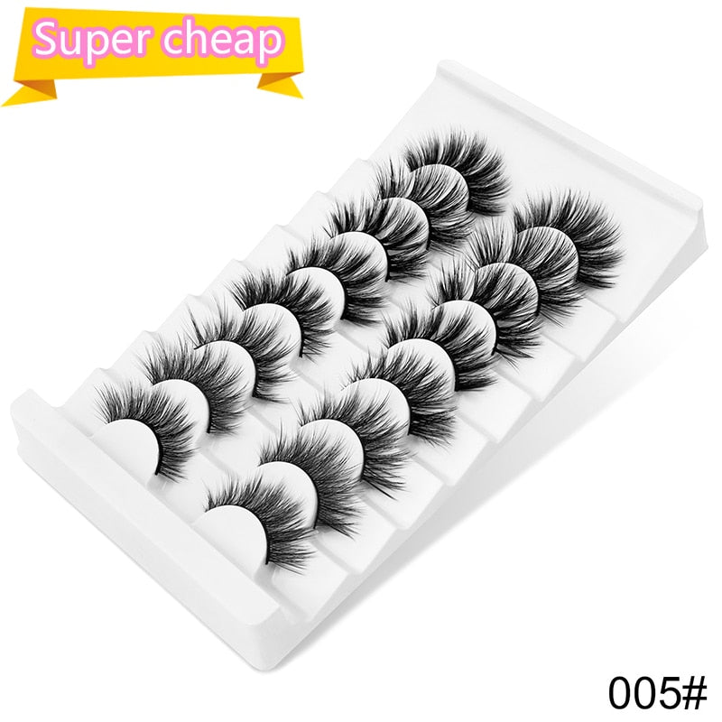 3/8/10pairs 6D Faux Mink Lashes Natural False Eyelashes Fluffy Fake Lashes Makeup Eyelash Extension