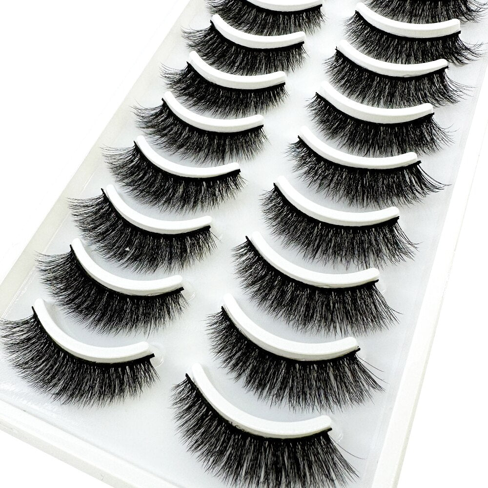 10 Pairs Natural False Eyelashes Fake Lashes Long Makeup 3d Mink Lashes Extension Eyelash Mink Eyelashes
