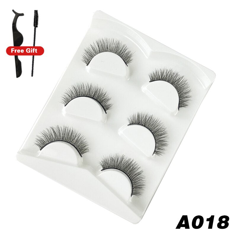 3Pairs 3D Mink False Lashes Faux Cils Natural Fluffy Dramatic Volume Eyelashes Crisscross Soft Eyelash Extension