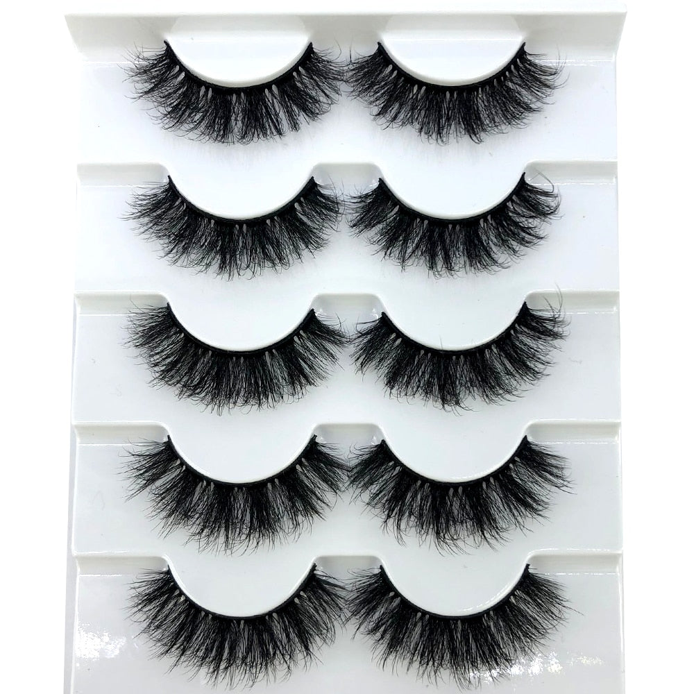 5 Pairs Lashes Mink Lashes Faux Eyelashes Mink False Eyelashes Dramatic Volume Lashes Eyelash Extension