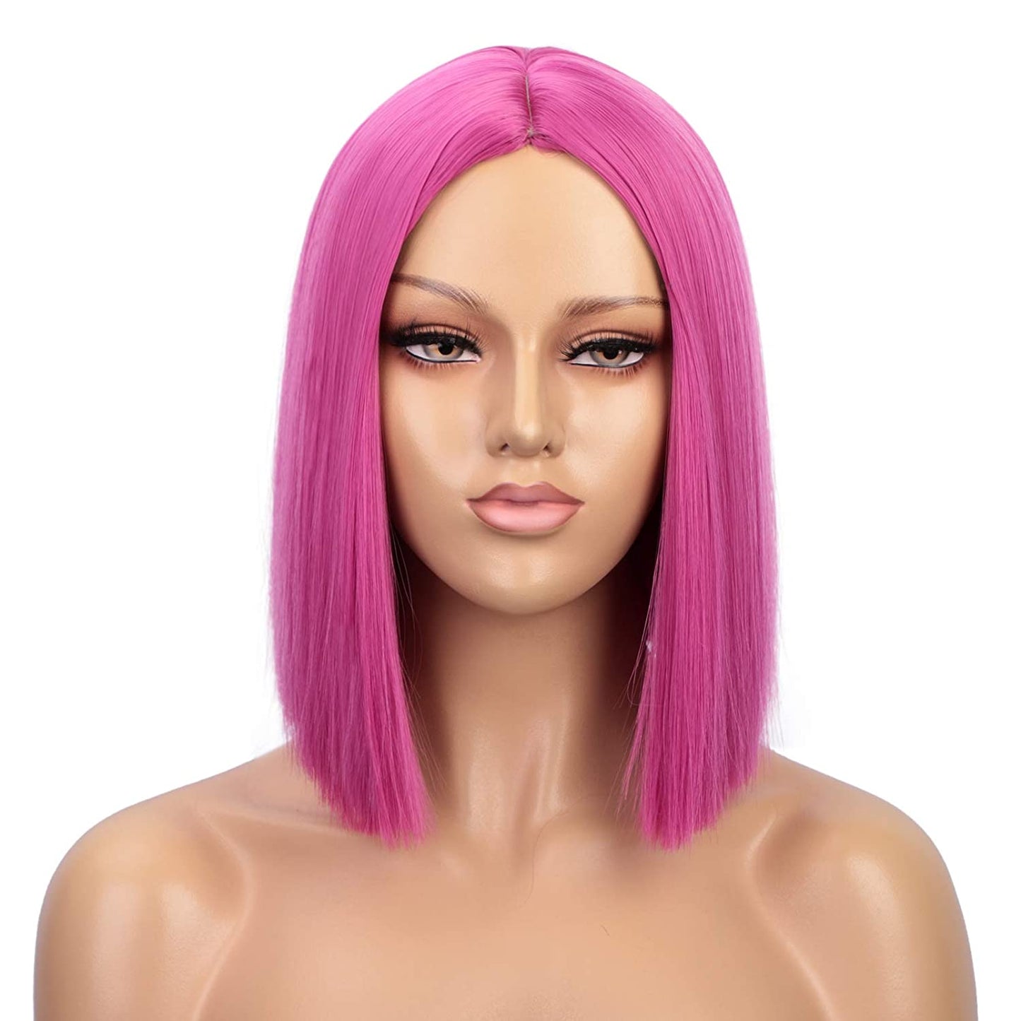 Synthetic Ombre Orange Wig Short Straight Middle Part Bob Wig Natural Yellow/Red Wigs Heat Resistant Fiber