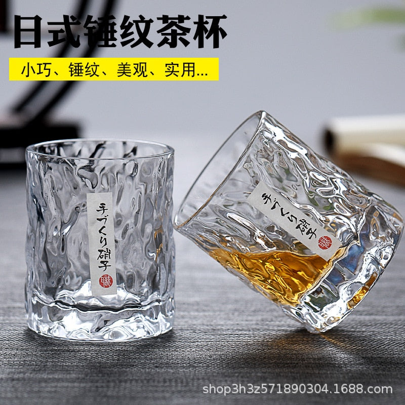 Hand-made Japanese hammered foreign wine glass whiskey glass home creative beer glass crystal glass cup