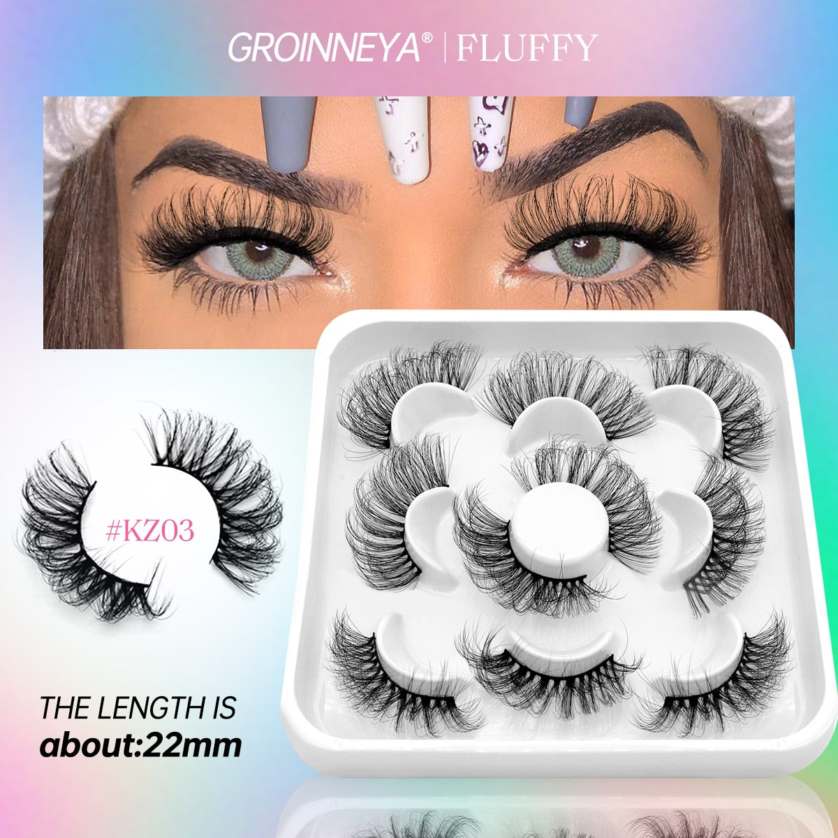 5/7 Pairs Fluffy Mink Lashes Faux Mink Eyelashes Long Lasting EyelashesDramatic Volume lashes Extension Thick Long