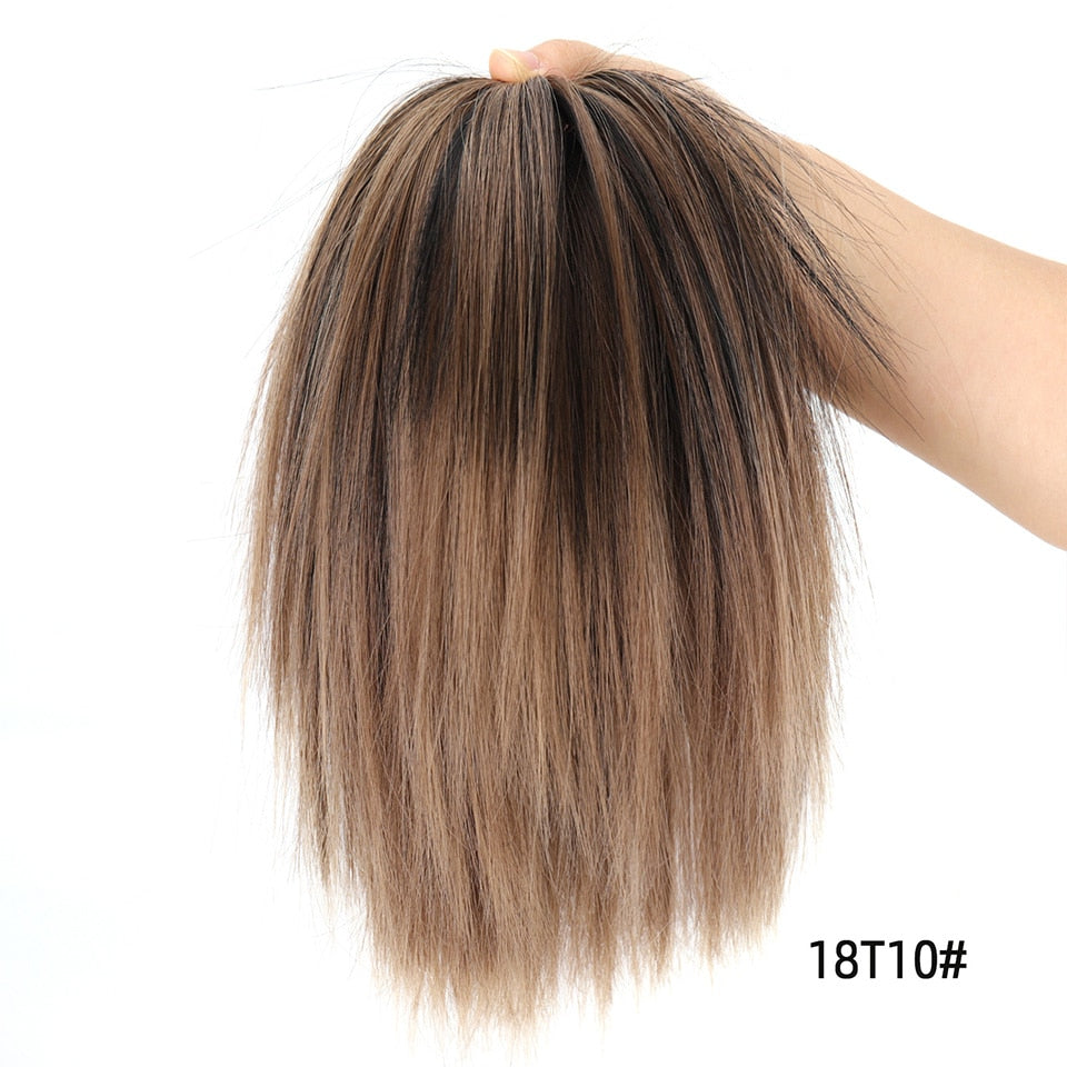 Synthetic Hair Bun Extensions Messy Straight Hair Band Elastic Chignon Scrunchy Wrap Updo False Hair Pieces For Women Hair